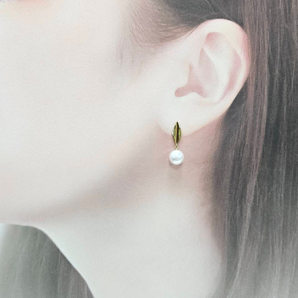 あこやパールゴールデンリーフピアス