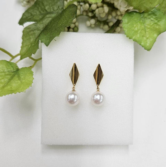 あこやパールゴールデンリーフピアス