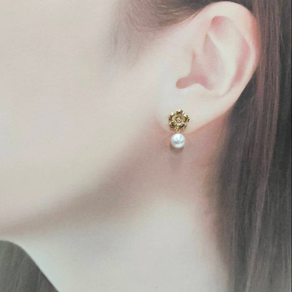 あこやパールさくらデザインピアス