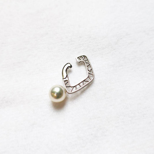 あこやパール ジオメトリックデザイン イヤーカフ